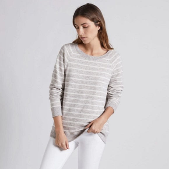 Current/Elliott Sweaters - The Perfect Sweatshirt Distressed Heathered Stripe